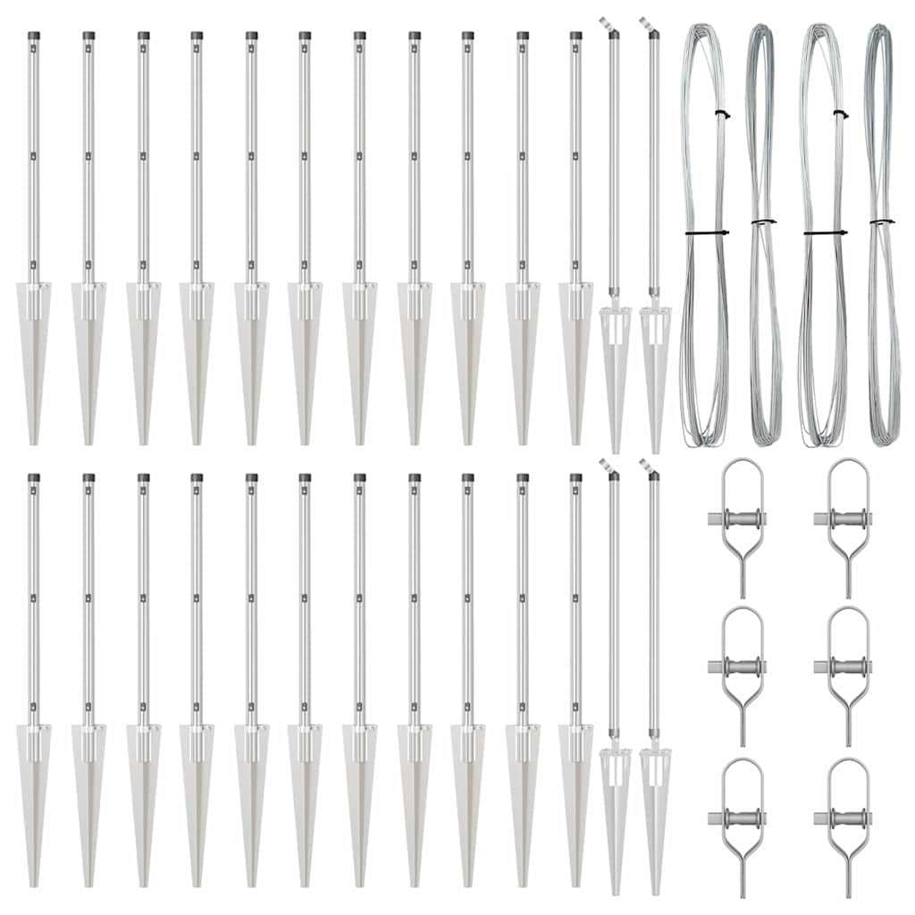 Stup za ogradu 26 pcs Siva 3,2 x 3,2 x 105 cm