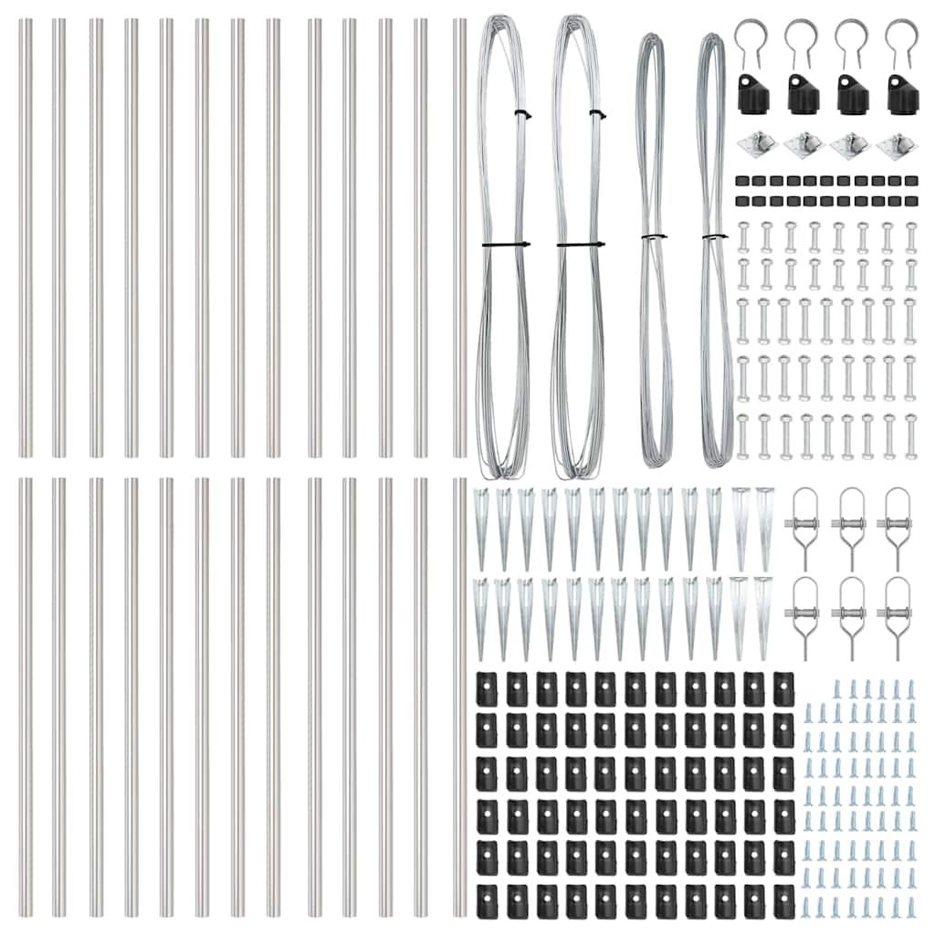 Stup za ogradu 26 pcs Siva 3,2 x 3,2 x 105 cm