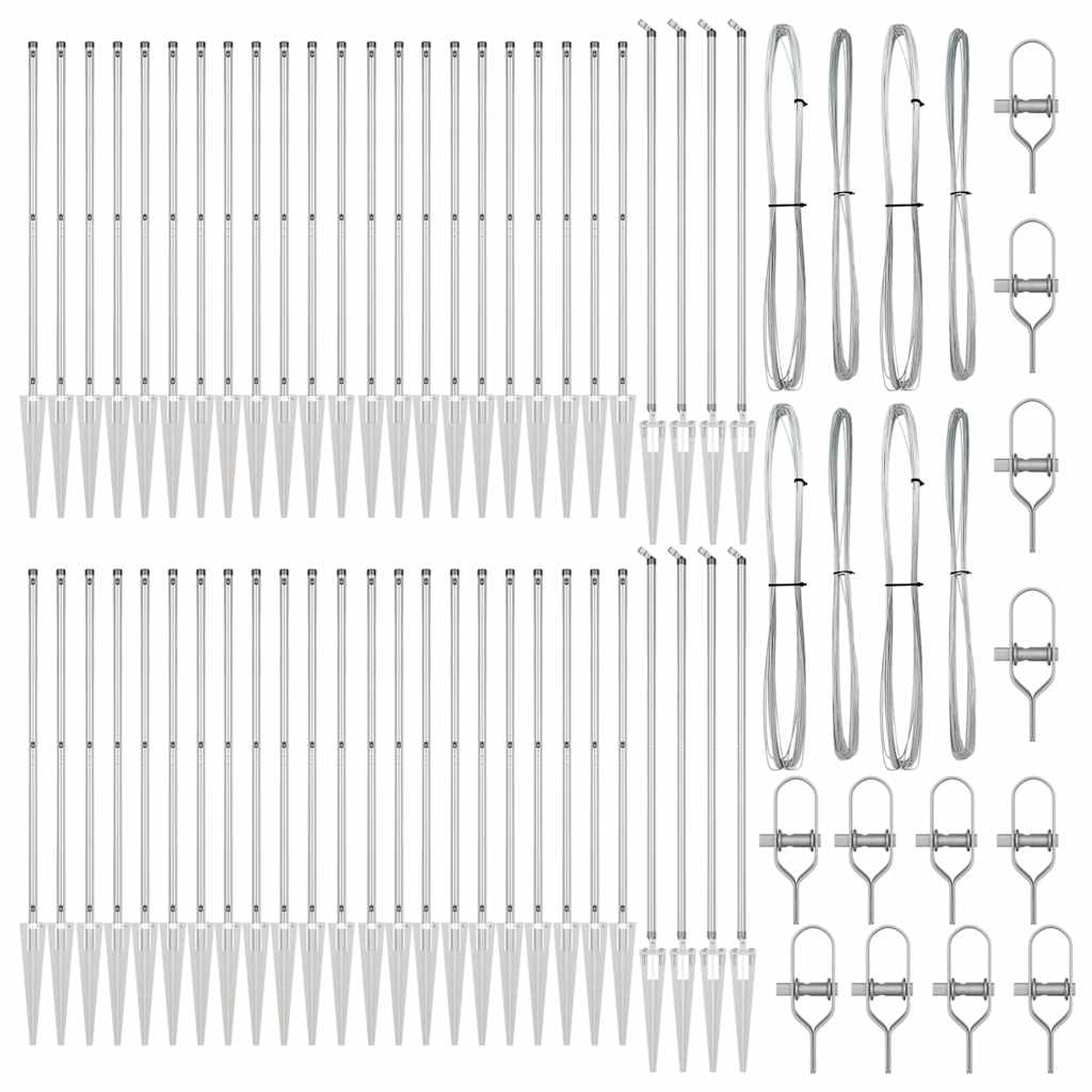 Stup za ogradu 52 pcs Siva 3,2 x 3,2 x 165 cm