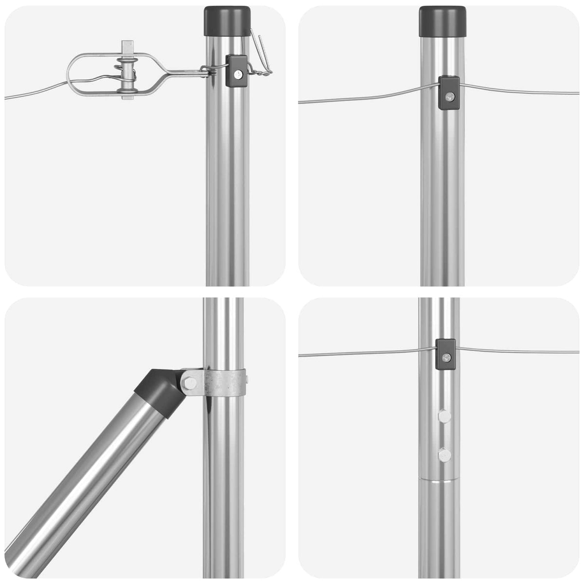 Stup za ogradu 26 pcs Siva 3,2 x 3,2 x 205 cm