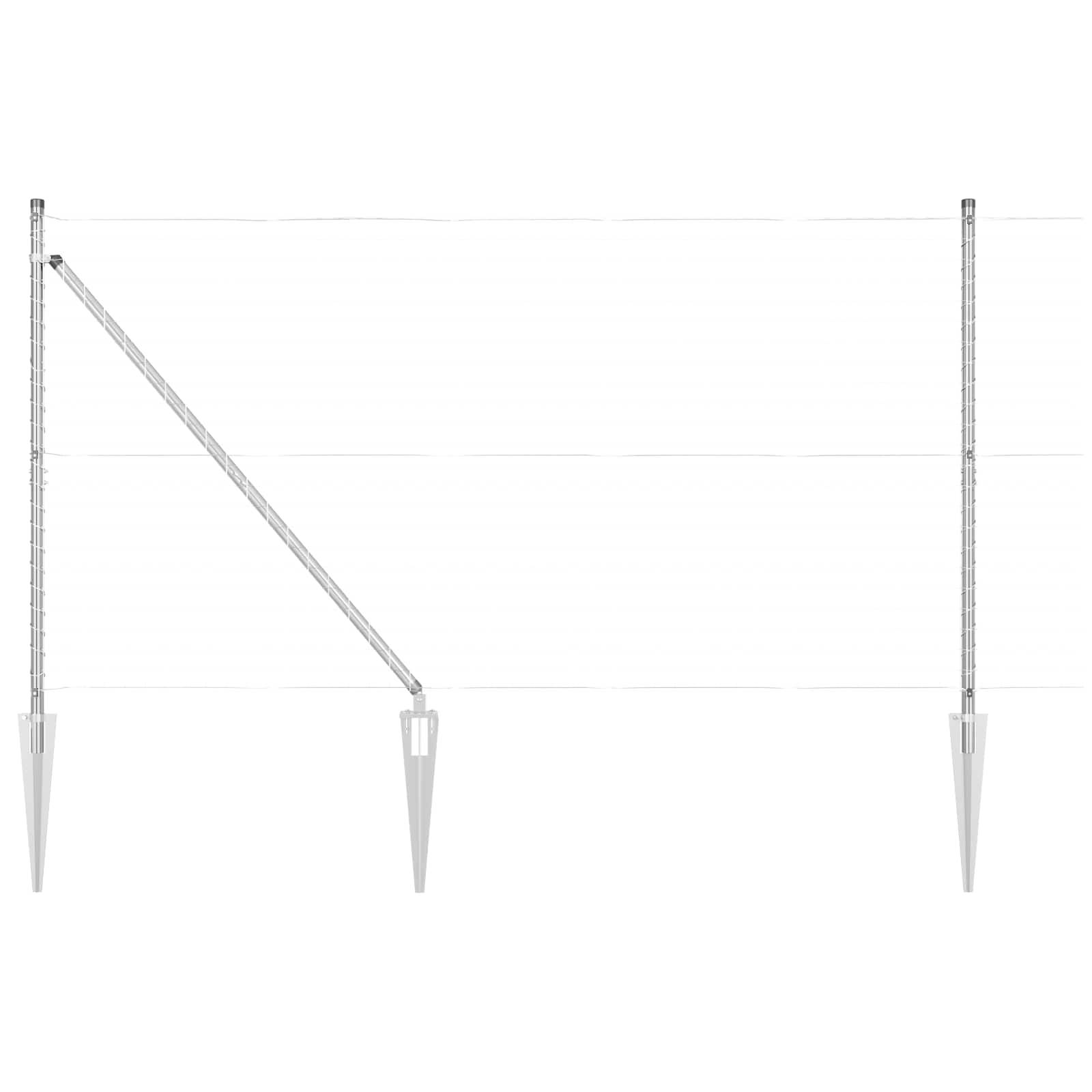 Stup za ogradu 26 pcs Siva 3,2 x 3,2 x 205 cm
