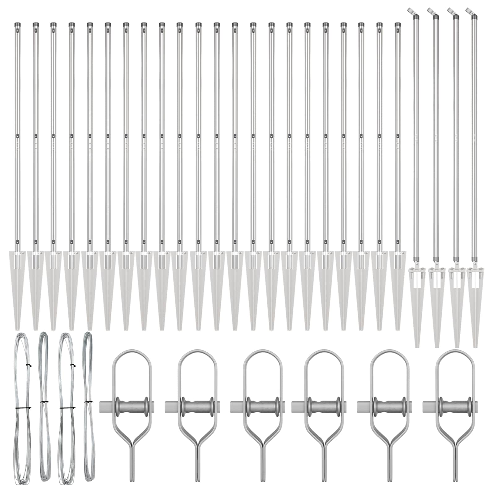 Stup za ogradu 26 pcs Siva 3,2 x 3,2 x 205 cm
