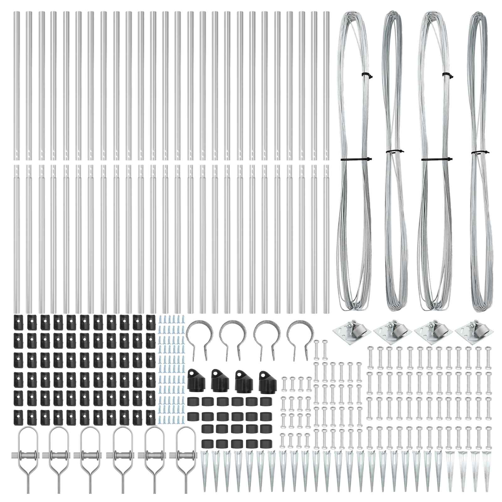 Stup za ogradu 26 pcs Siva 3,2 x 3,2 x 205 cm
