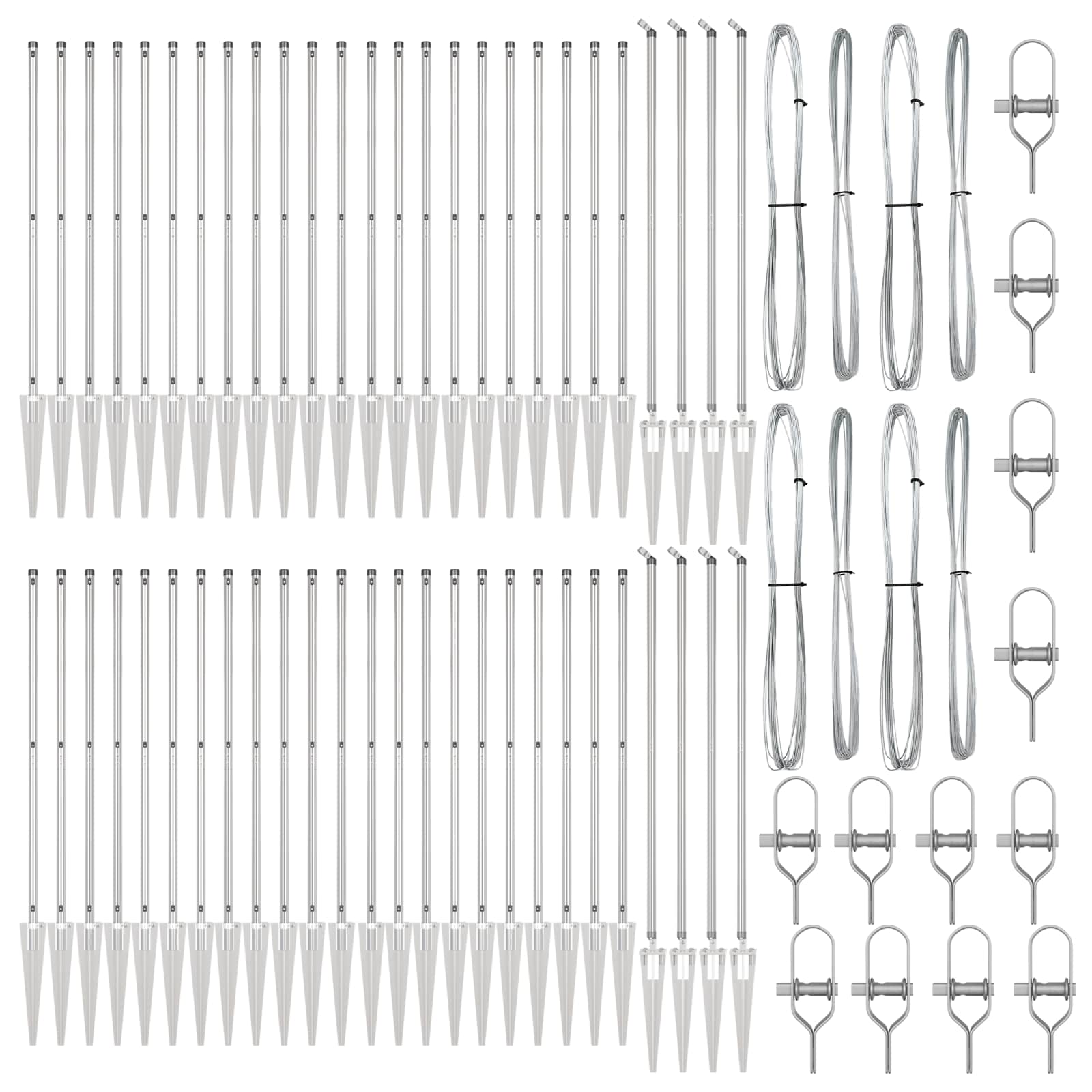 Stup za ogradu 52 pcs Siva 3,2 x 3,2 x 205 cm