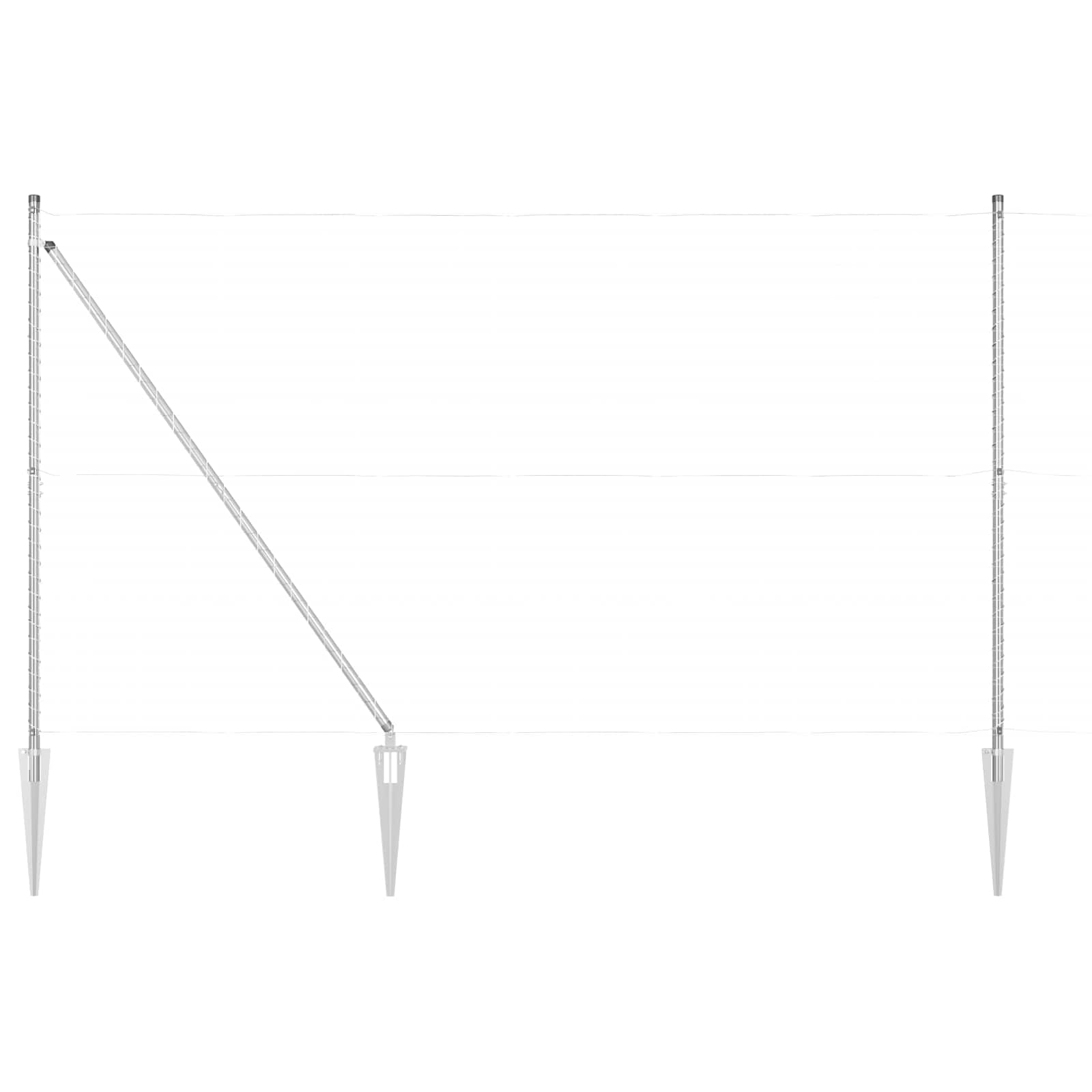 Stup za ogradu 52 pcs Siva 3,2 x 3,2 x 225 cm