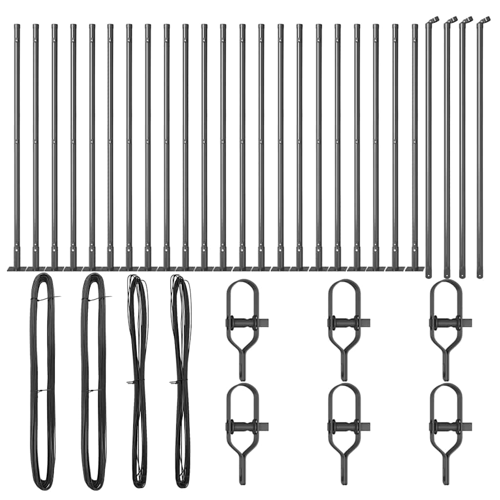 Stup za ogradu 26 pcs Siva 3,2 x 3,2 x 50 cm