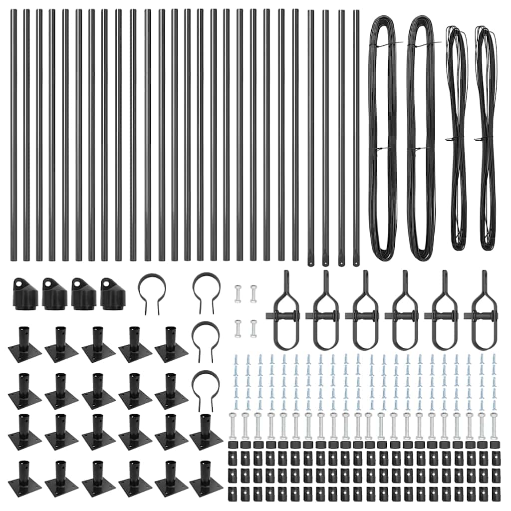 Stup za ogradu 26 pcs Siva 3,2 x 3,2 x 50 cm
