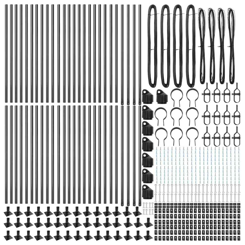 Stup za ogradu 52 pcs Siva 3,2 x 3,2 x 50 cm