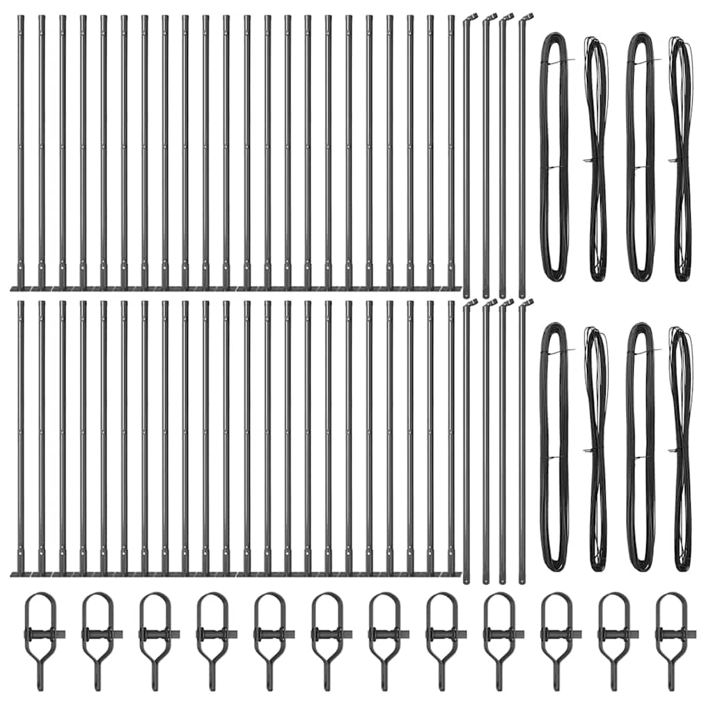 Stup za ogradu 52 pcs Siva 3,2 x 3,2 x 110 cm