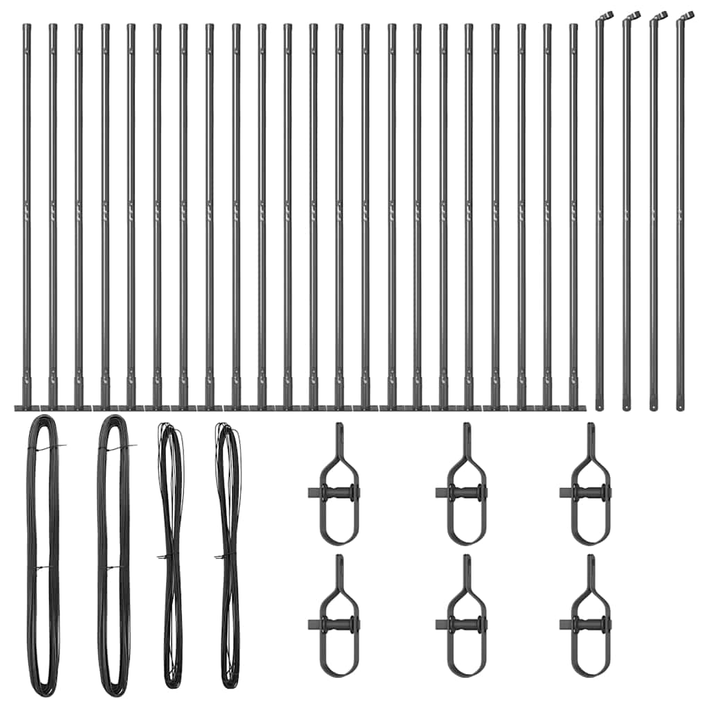 Stup za ogradu 26 pcs Siva 3,2 x 3,2 x 130 cm