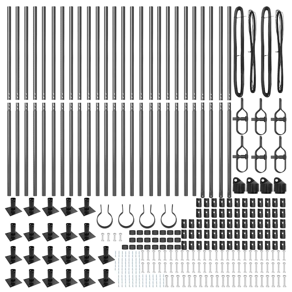 Stup za ogradu 26 pcs Siva 3,2 x 3,2 x 130 cm