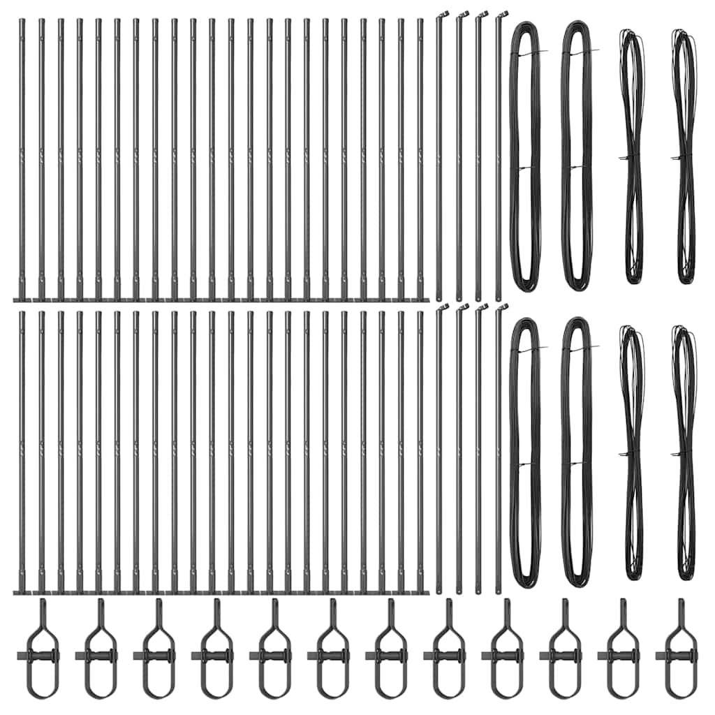 Stup za ogradu 52 pcs Siva 3,2 x 3,2 x 160 cm