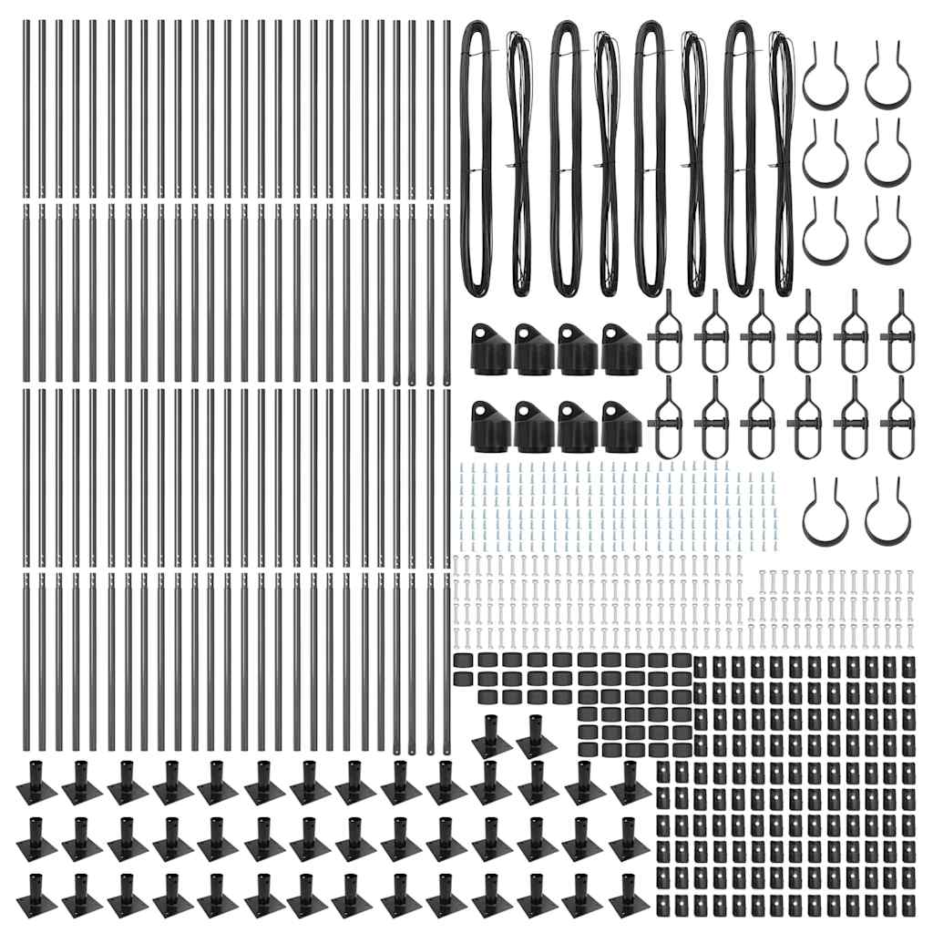 Stup za ogradu 52 pcs Siva 3,2 x 3,2 x 160 cm