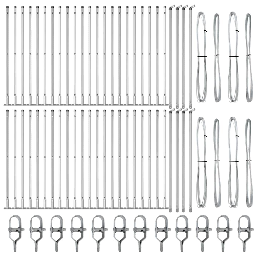 Stup za ogradu 52 pcs Siva 3,2 x 3,2 x 90 cm