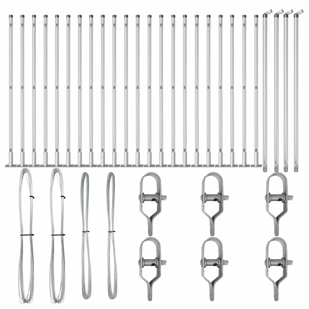 Stup za ogradu 26 pcs Siva 3,2 x 3,2 x 110 cm