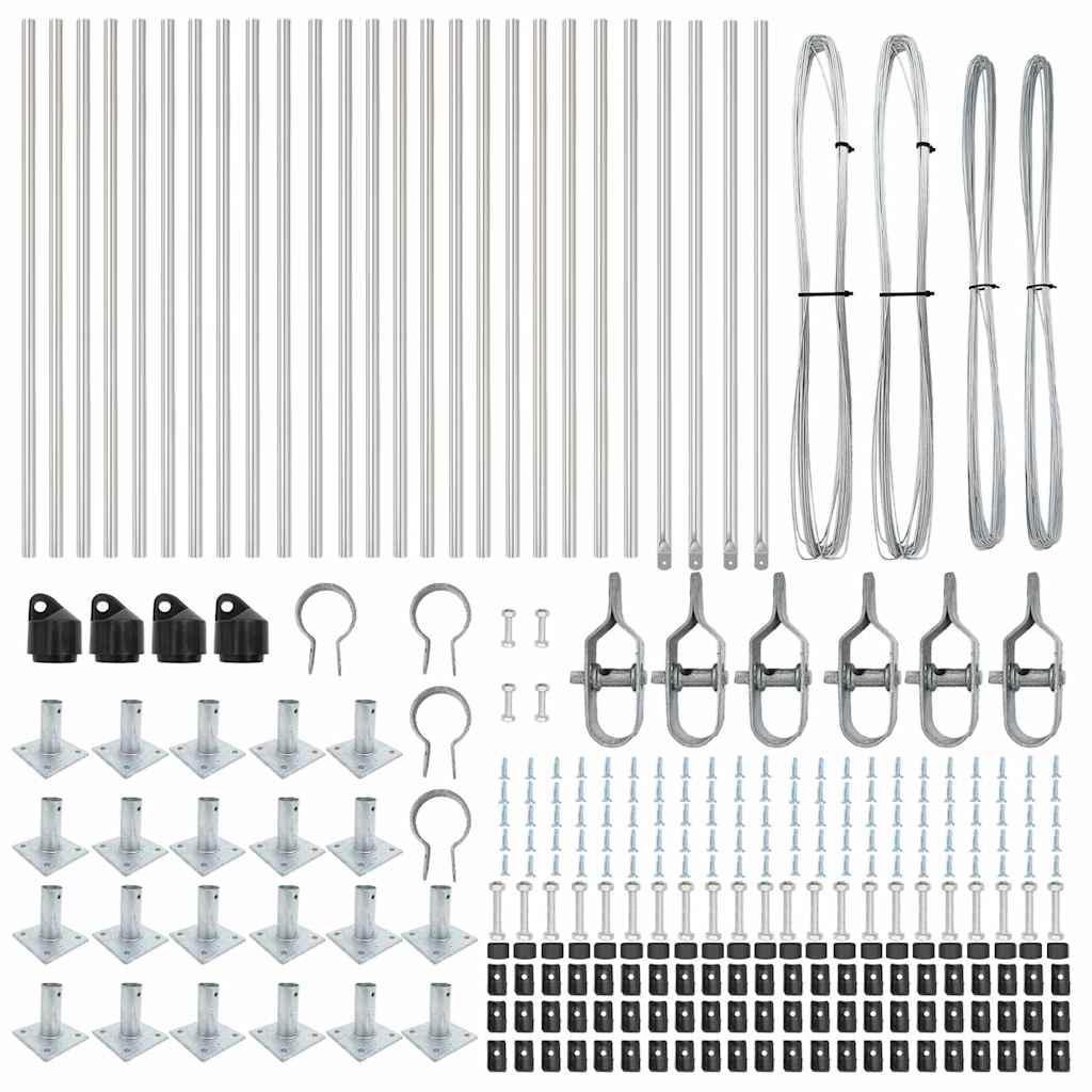 Stup za ogradu 26 pcs Siva 3,2 x 3,2 x 110 cm