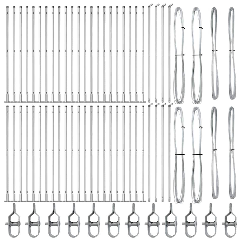 Stup za ogradu 52 pcs Siva 3,2 x 3,2 x 160 cm