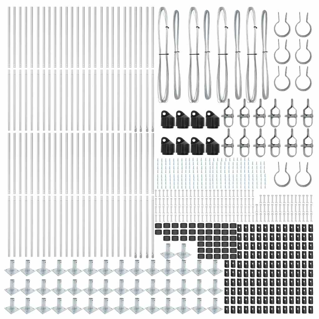 Stup za ogradu 52 pcs Siva 3,2 x 3,2 x 160 cm