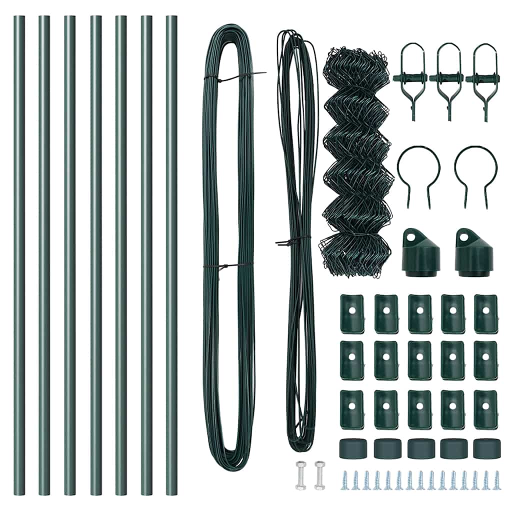 Stup za ogradu Zelena 10 x 0,8 m (mreža 40 x 40 mm) Čelik i PVC