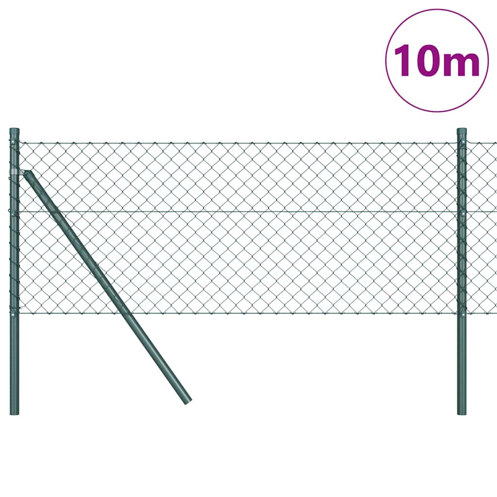 Stup za ogradu Zelena 10 x 0,8 m (mreža 40 x 40 mm) Čelik i PVC