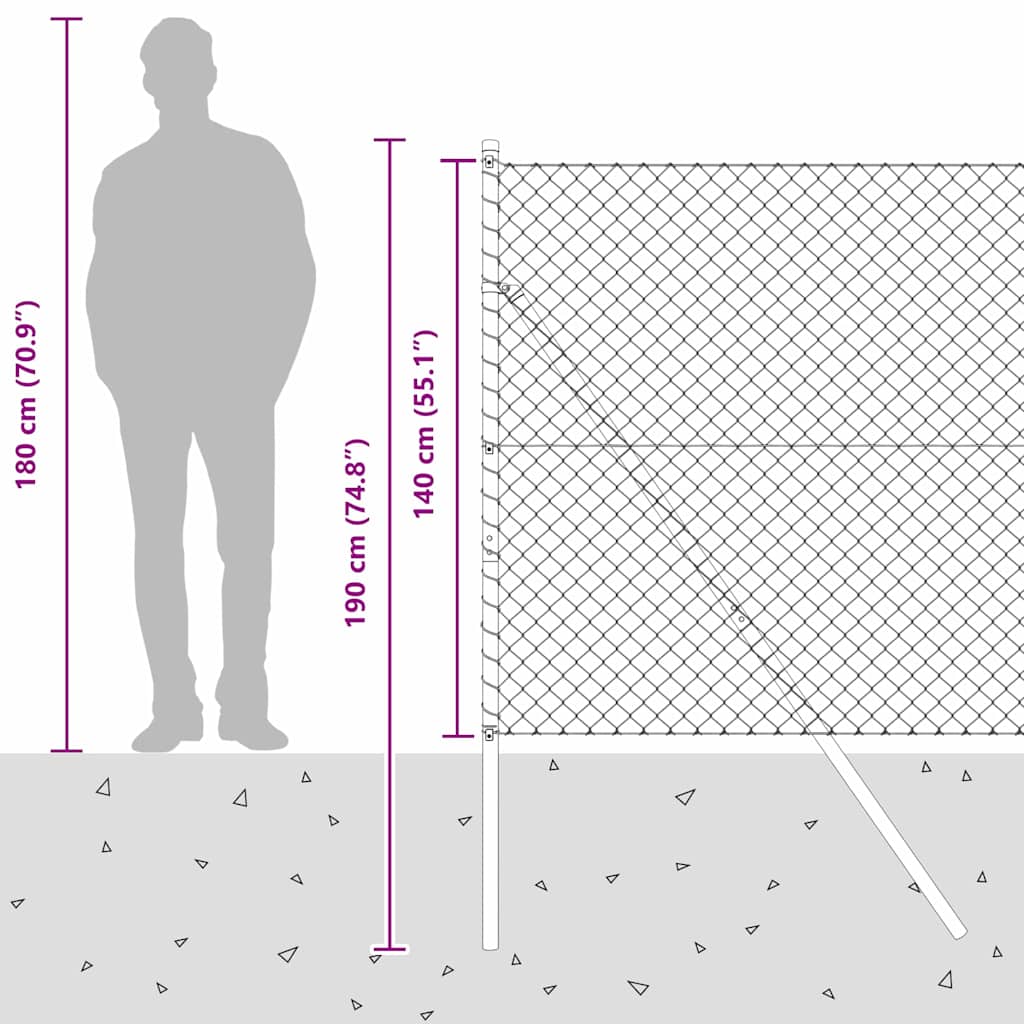 Stup za ogradu Zelena 10 x 1,4 m (40 x 40 mm mreža) Čelik i PVC