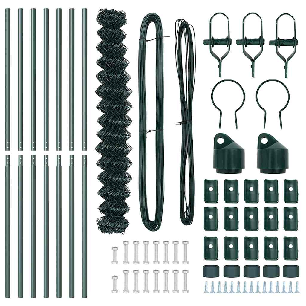 Stup za ogradu Zelena 10 x 1,6 m (40 x 40 mm mreža) Čelik i PVC