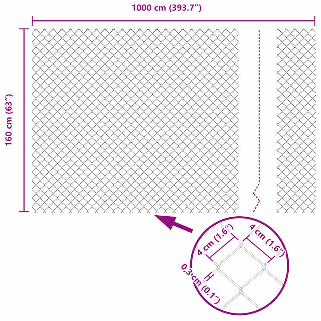 Stup za ogradu Zelena 10 x 1,6 m (40 x 40 mm mreža) Čelik i PVC