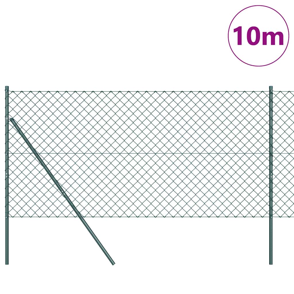 Stup za ogradu Zelena 10 x 1 m (60 x 60 mm mreža) Čelik i PVC