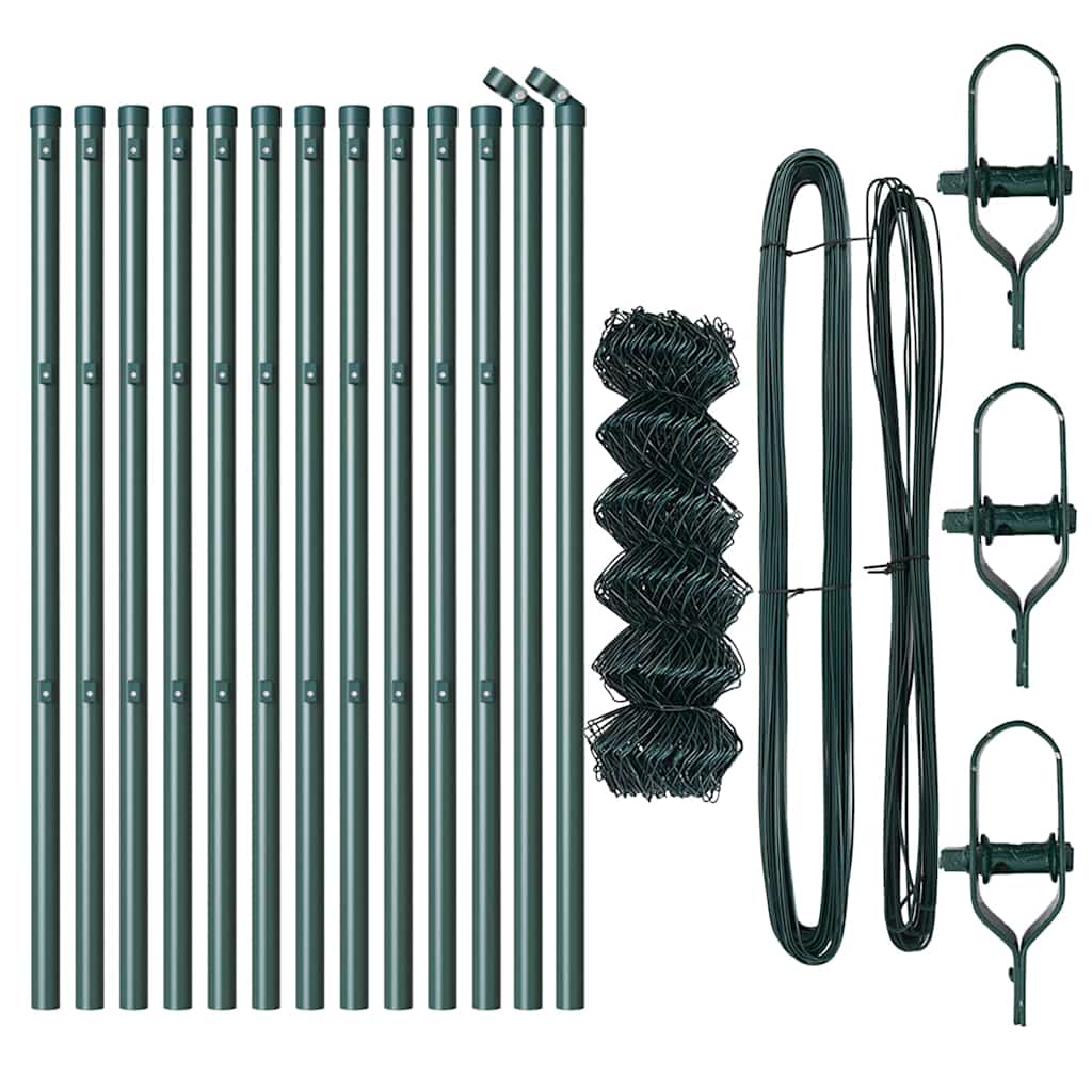 Stup za ogradu Zelena 25 x 0,4 m (40 x 40 mm mreža) Čelik i PVC