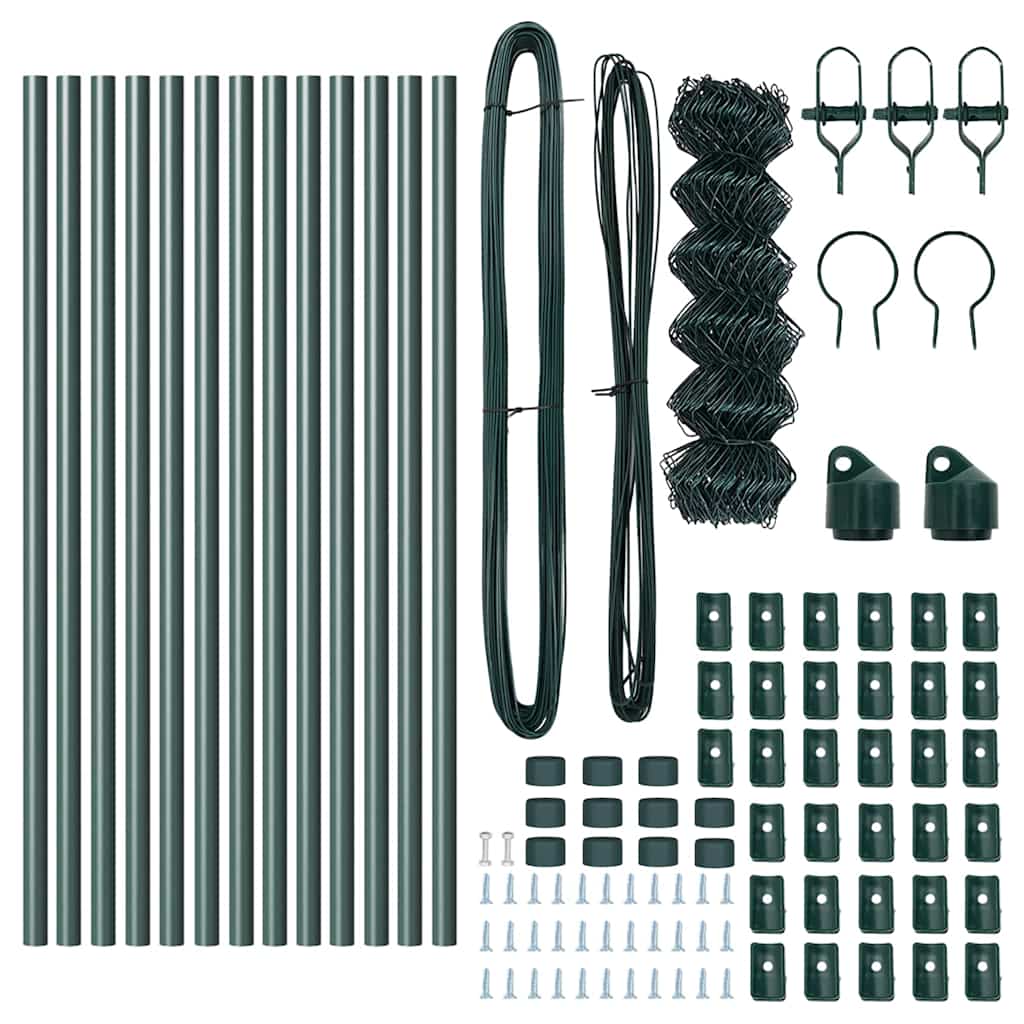 Stup za ogradu Zelena 25 x 0,4 m (40 x 40 mm mreža) Čelik i PVC