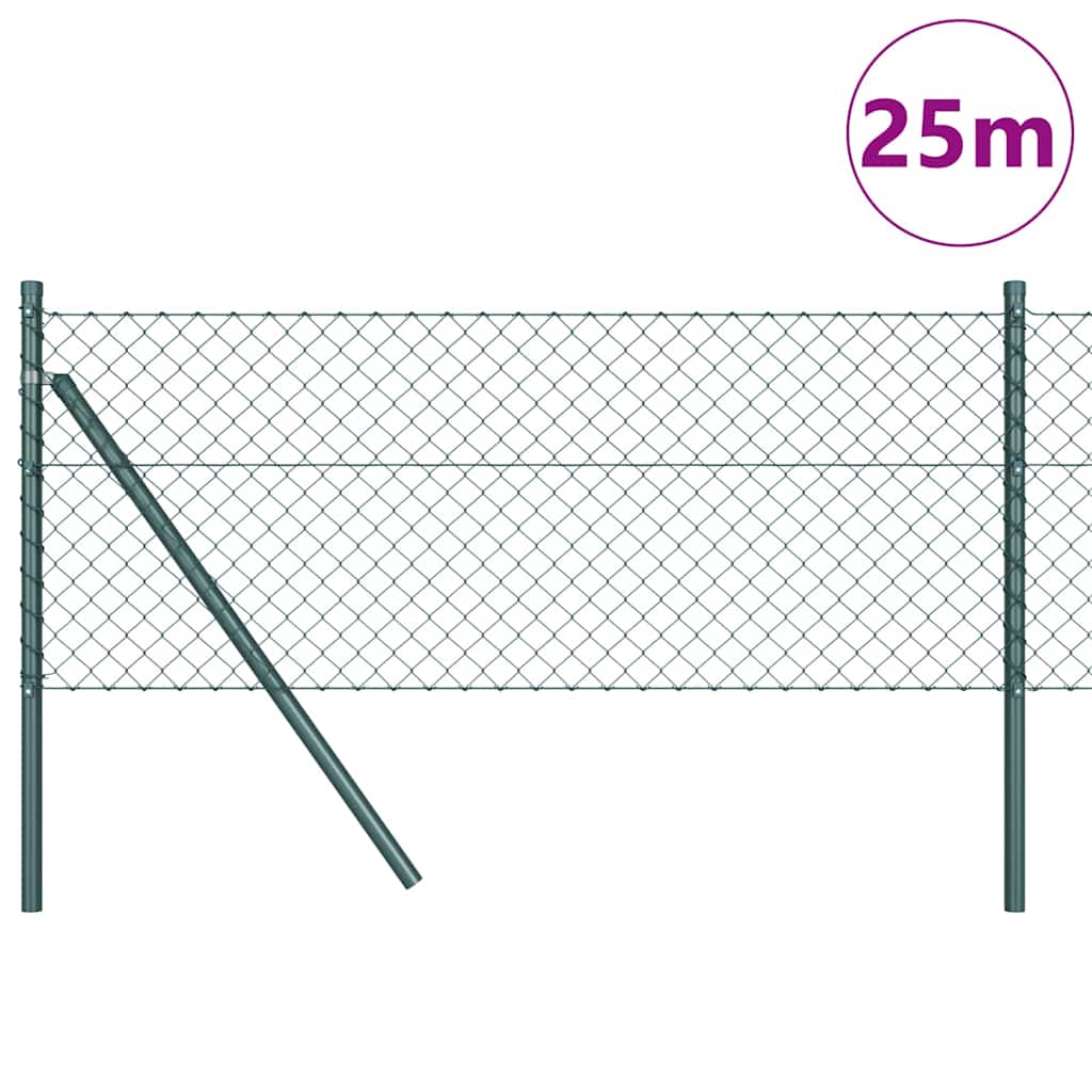 Stup za ogradu Zelena 25 x 0,8 m (mreža 40 x 40 mm) Čelik i PVC