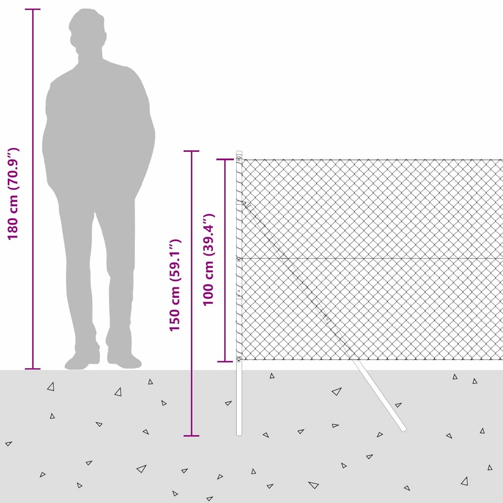 Stup za ogradu Zelena 25 x 1 m (mreža 40 x 40 mm) Čelik i PVC