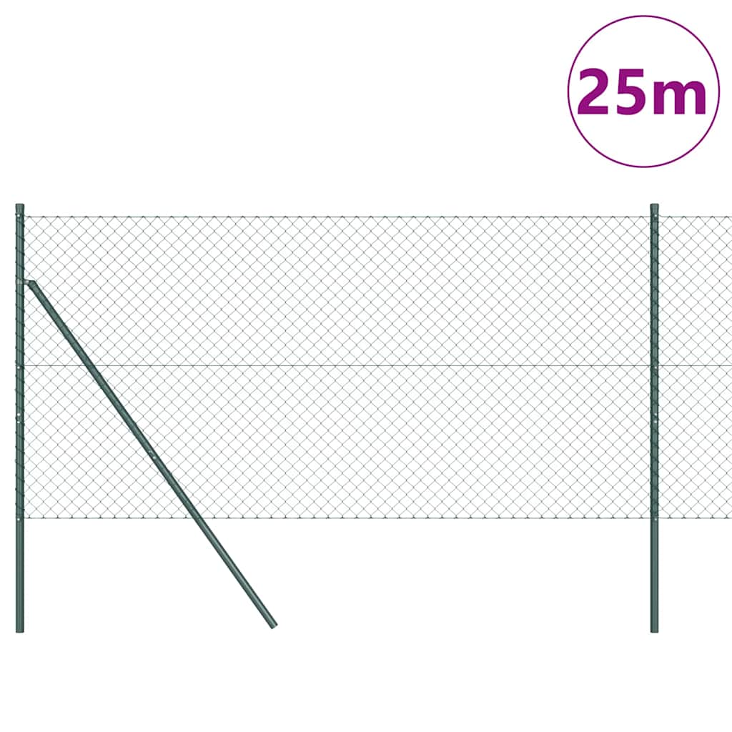 Stup za ogradu Zelena 25 x 1 m (mreža 40 x 40 mm) Čelik i PVC