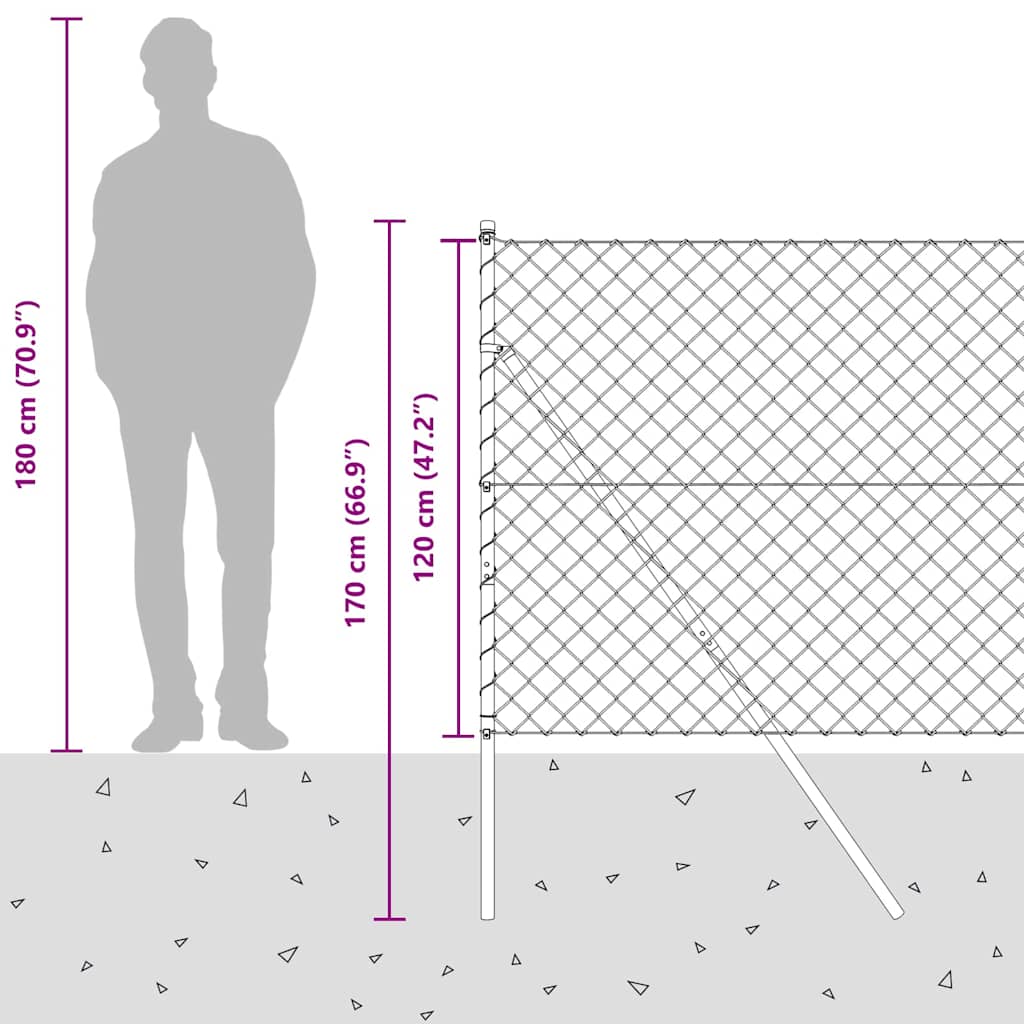 Stup za ogradu Zelena 25 x 1,2 m (60 x 60 mm mreža) Čelik i PVC