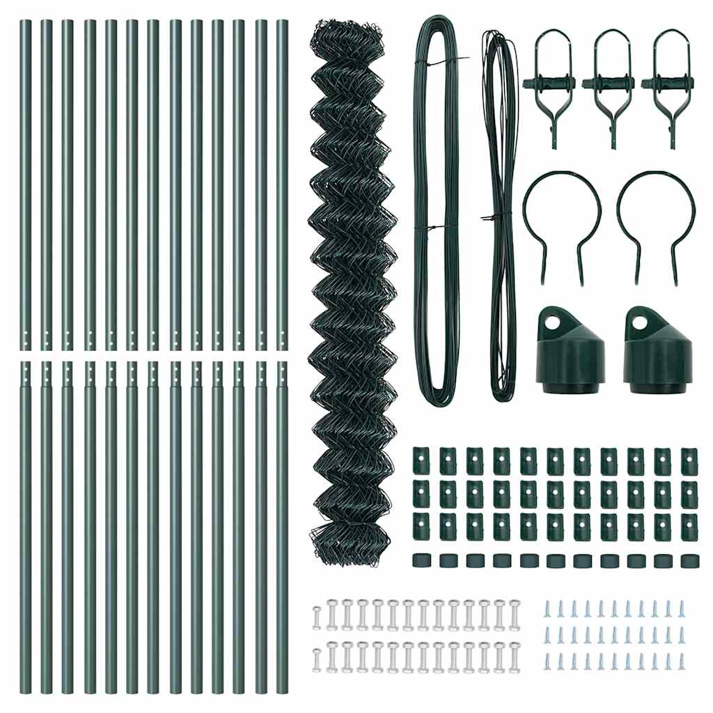 Stup za ogradu Zelena 25 x 1,6 m (60 x 60 mm mreža) Čelik i PVC