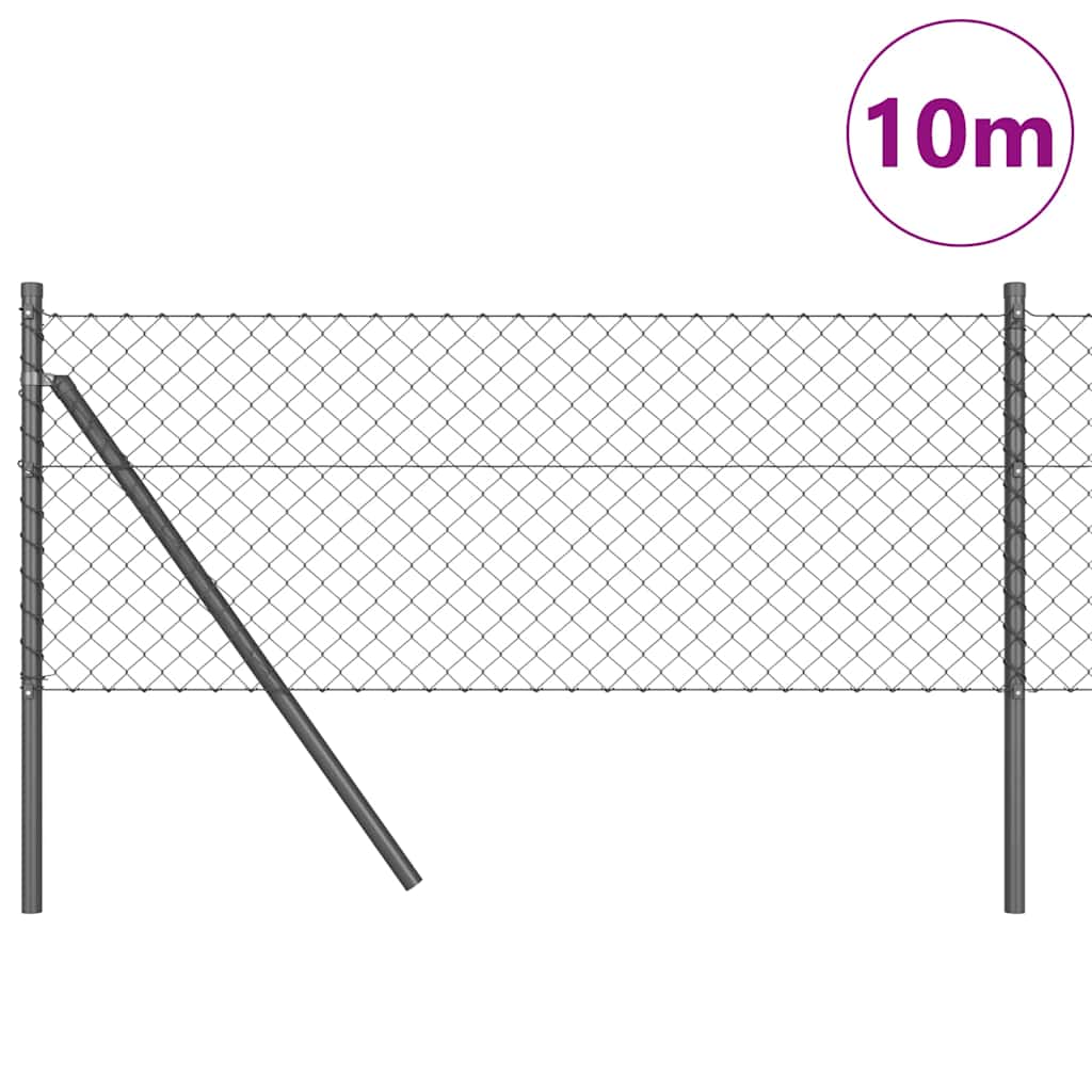 Stup za ogradu Siva 10 x 0,6 m (40 x 40 mm mreža) Čelik i PVC