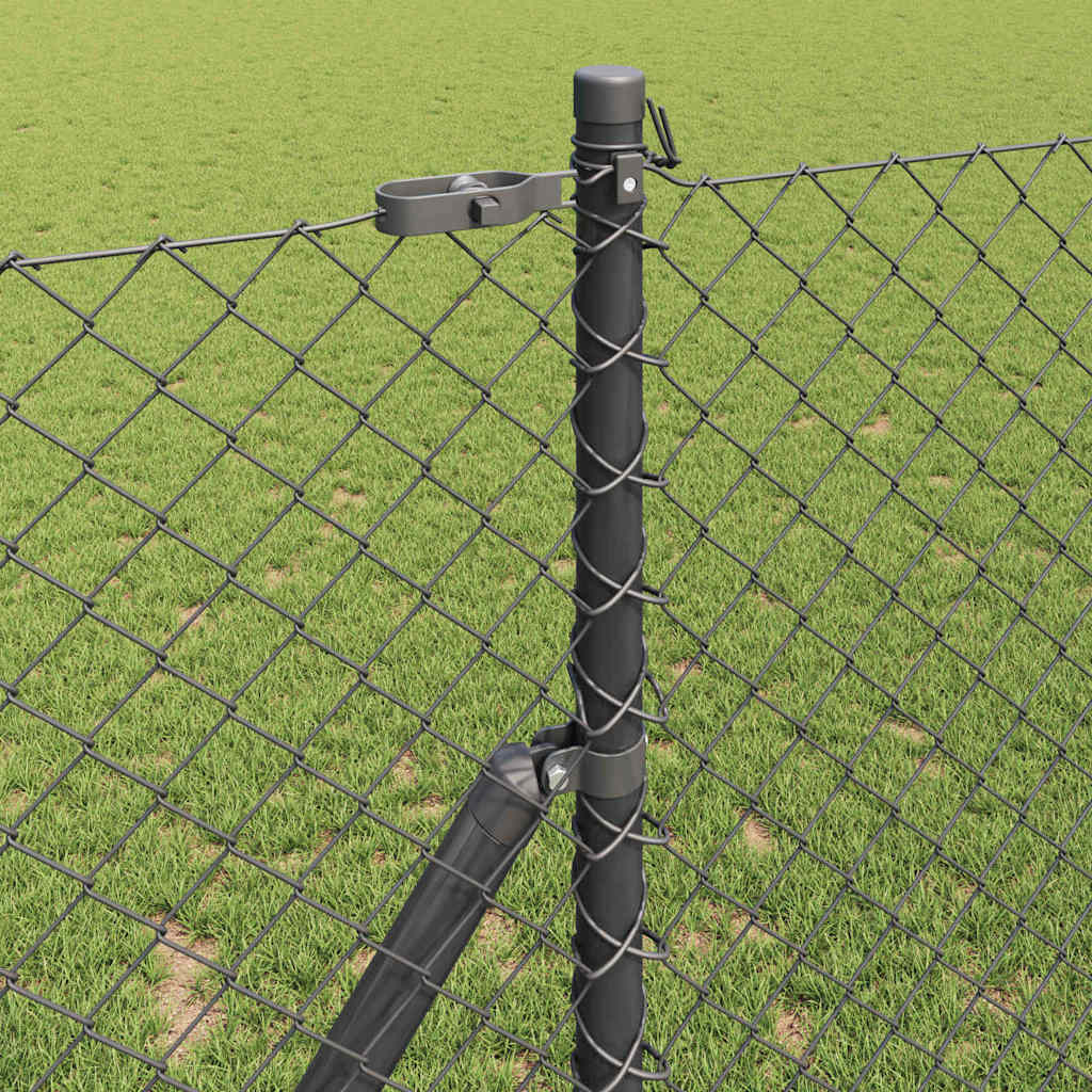Stup za ogradu Siva 10 x 1,2 m (40 x 40 mm mrežica) Čelik i PVC