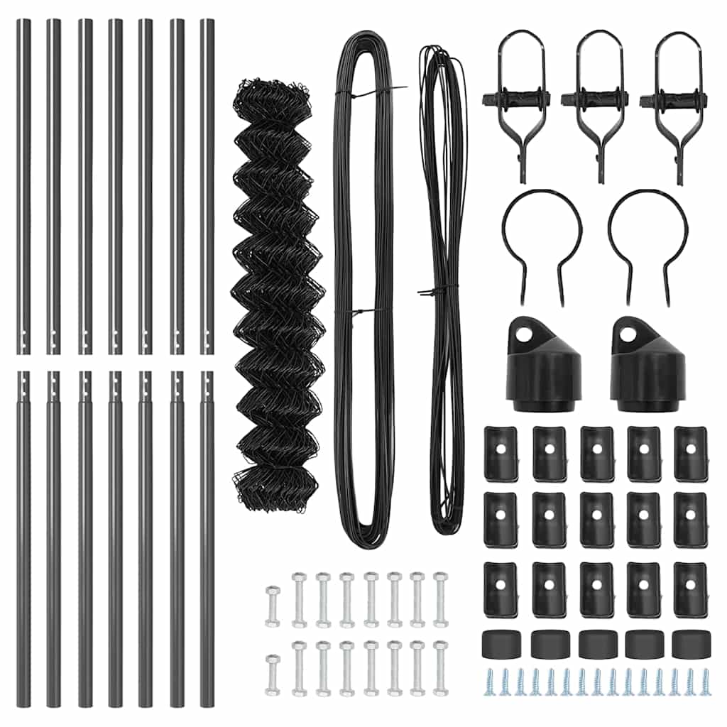 Stup za ogradu Siva 10 x 1,2 m (40 x 40 mm mrežica) Čelik i PVC