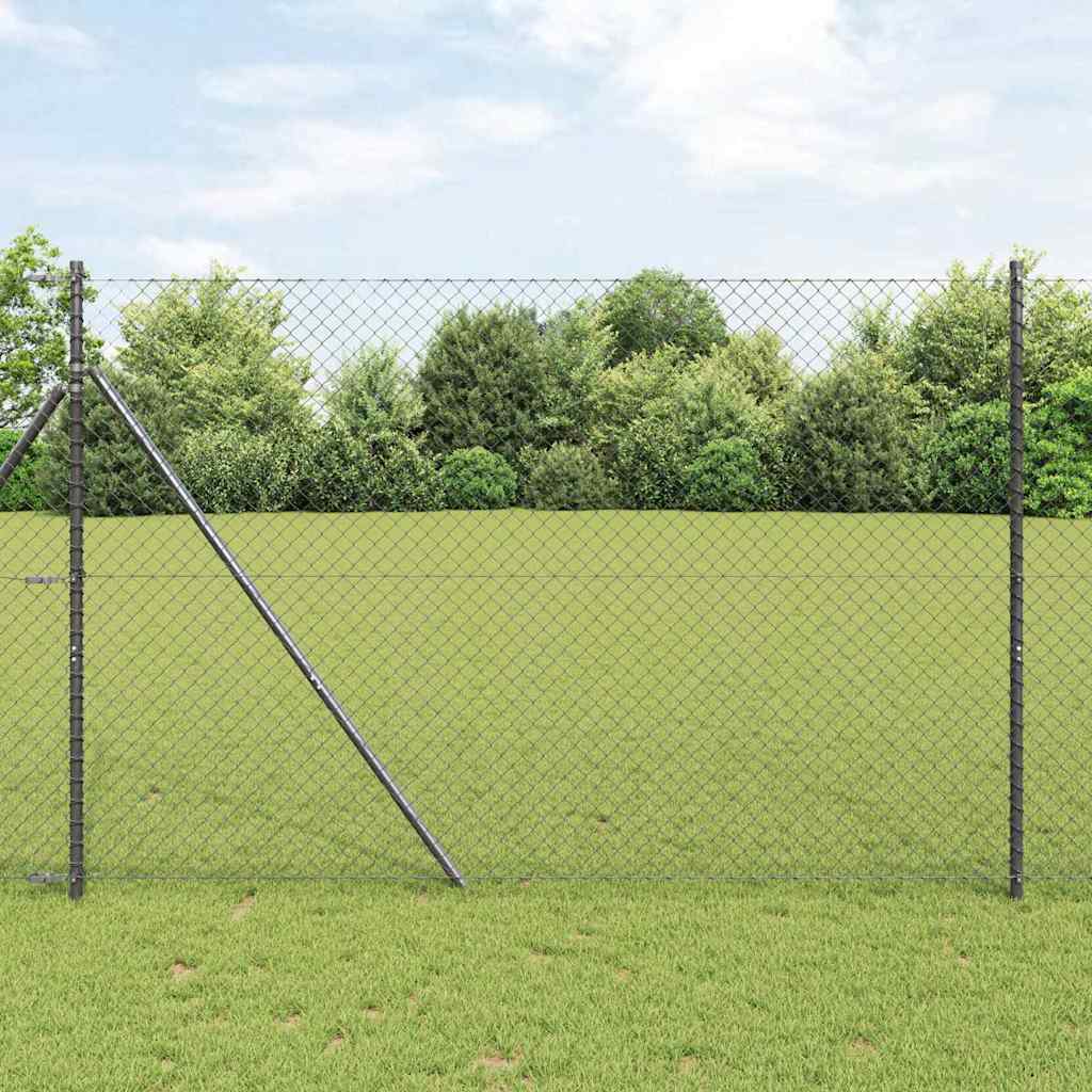Stup za ogradu Siva 10 x 1,5 m (40 x 40 mm mreža) Čelik i PVC