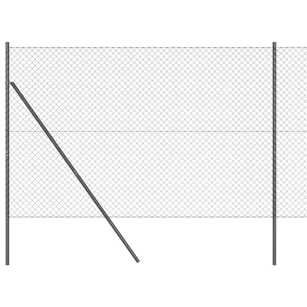 Stup za ogradu Siva 10 x 1,5 m (40 x 40 mm mreža) Čelik i PVC