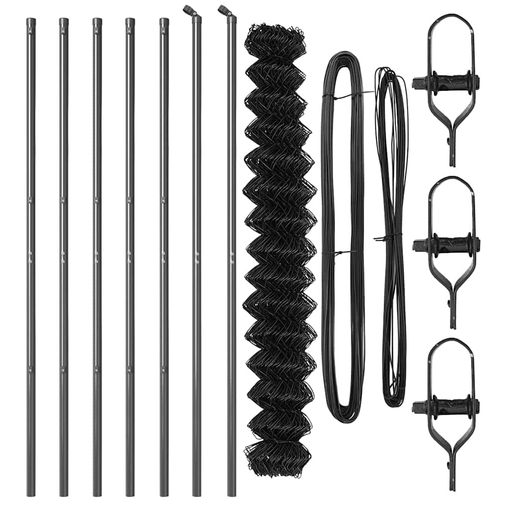 Stup za ogradu Siva 10 x 1,5 m (40 x 40 mm mreža) Čelik i PVC