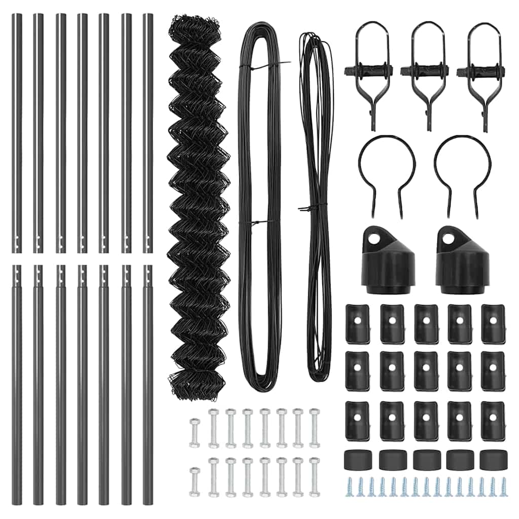 Stup za ogradu Siva 10 x 1,5 m (40 x 40 mm mreža) Čelik i PVC