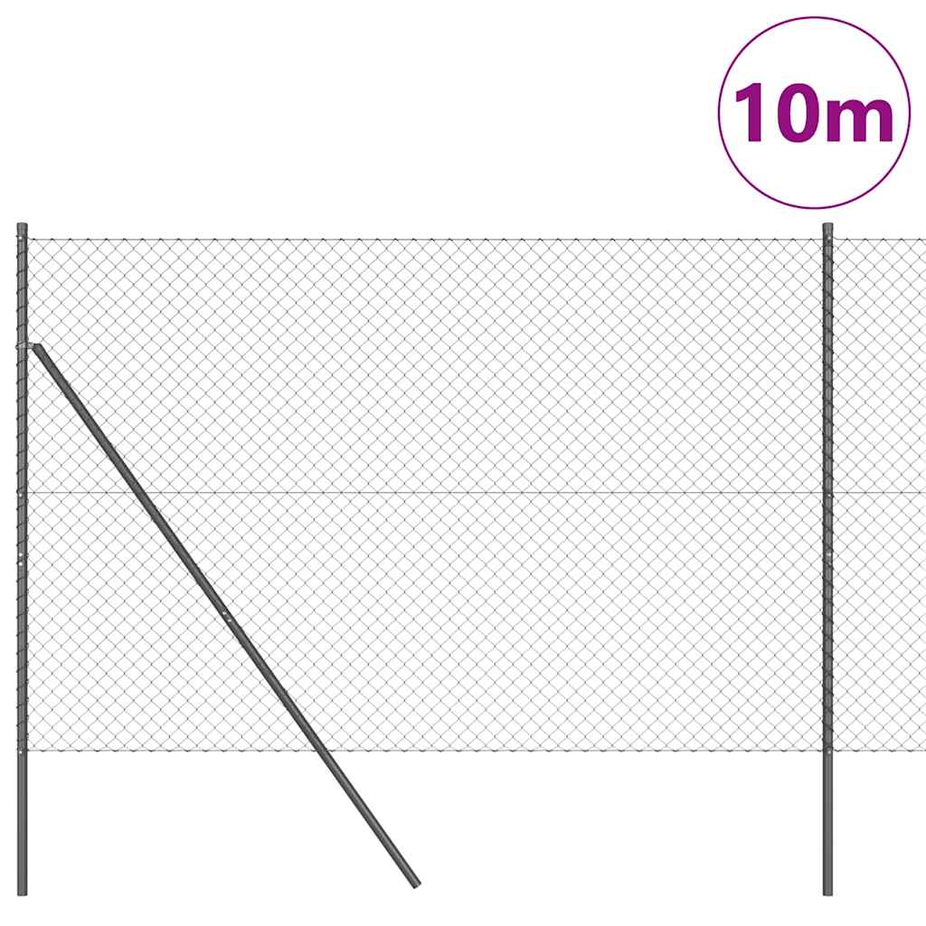 Stup za ogradu Siva 10 x 1,5 m (40 x 40 mm mreža) Čelik i PVC