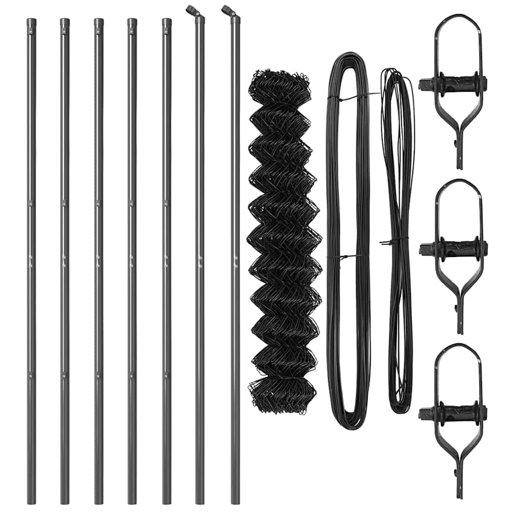 Stup za ogradu Siva 10 x 1,4 m (60 x 60 mm mreža) Čelik i PVC