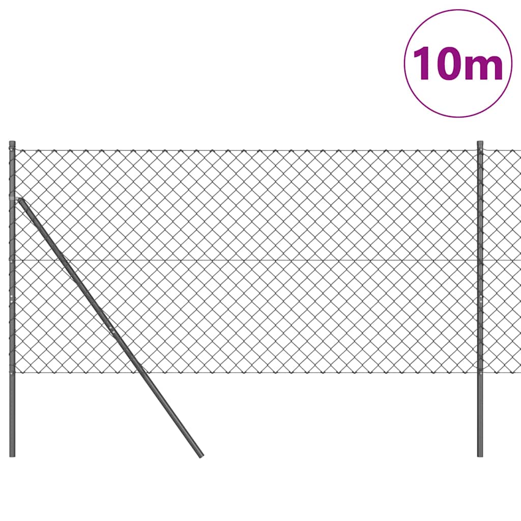 Stup za ogradu Siva 10 x 1,4 m (60 x 60 mm mreža) Čelik i PVC
