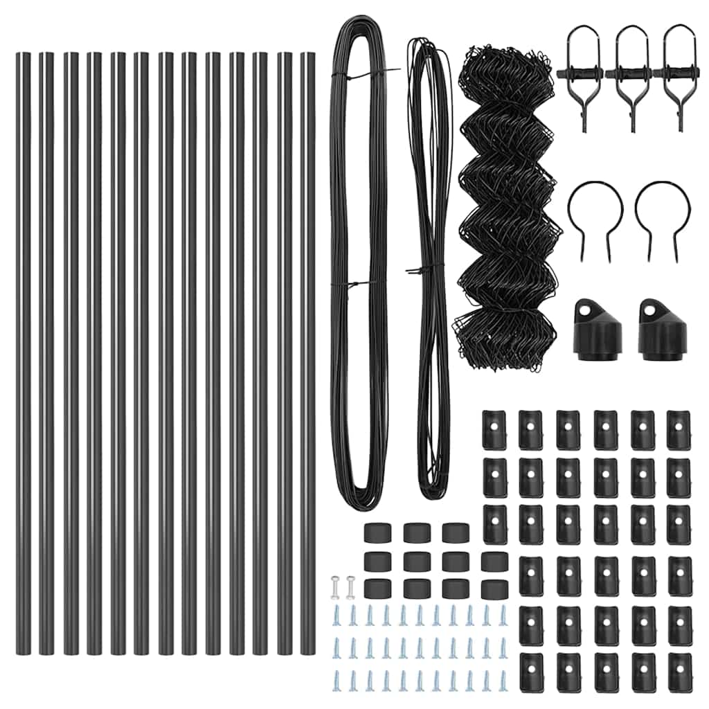 Stup za ogradu Siva 25 x 0,4 m (40 x 40 mm mreža) Čelik i PVC