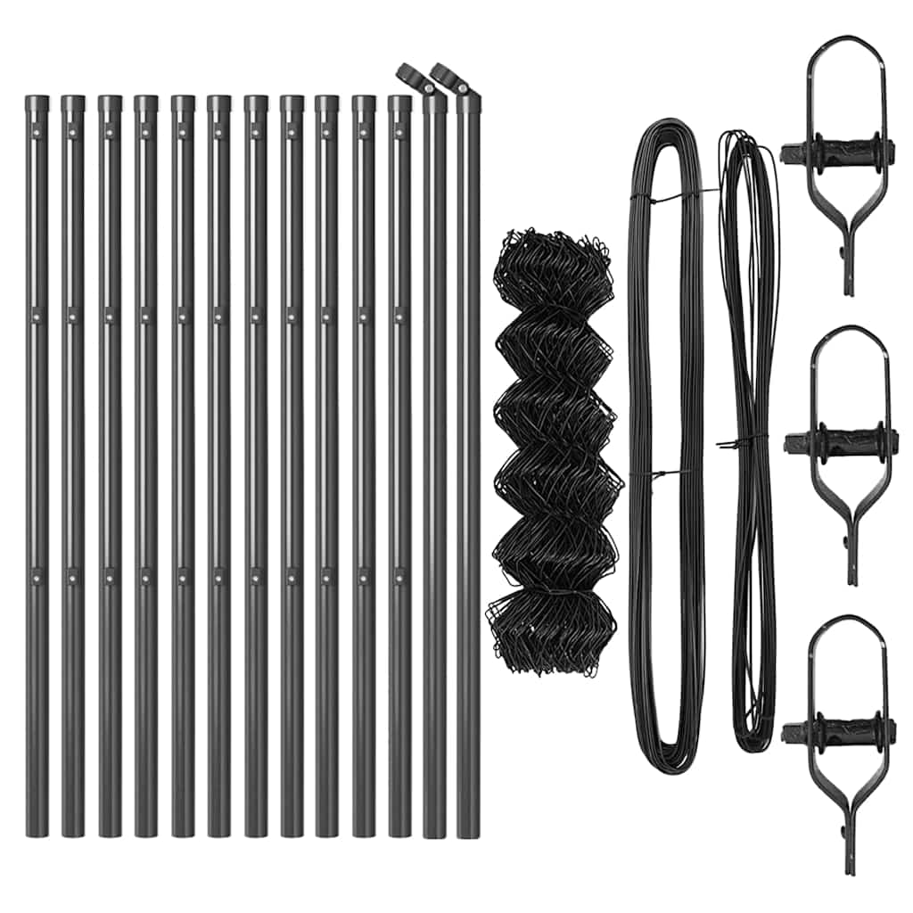 Stup za ogradu Siva 25 x 0,4 m (40 x 40 mm mreža) Čelik i PVC