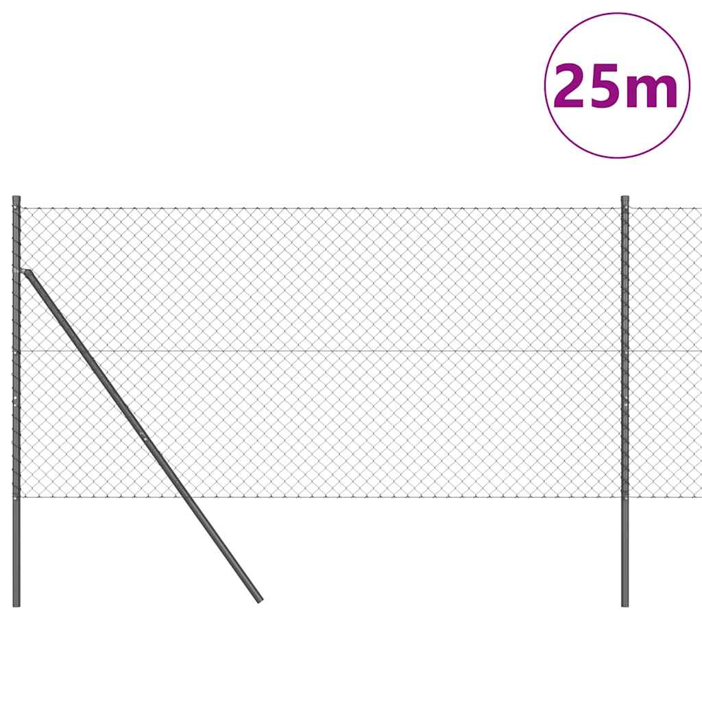 Stup za ogradu Siva 25 x 1 m (mreža 40 x 40 mm) Čelik i PVC