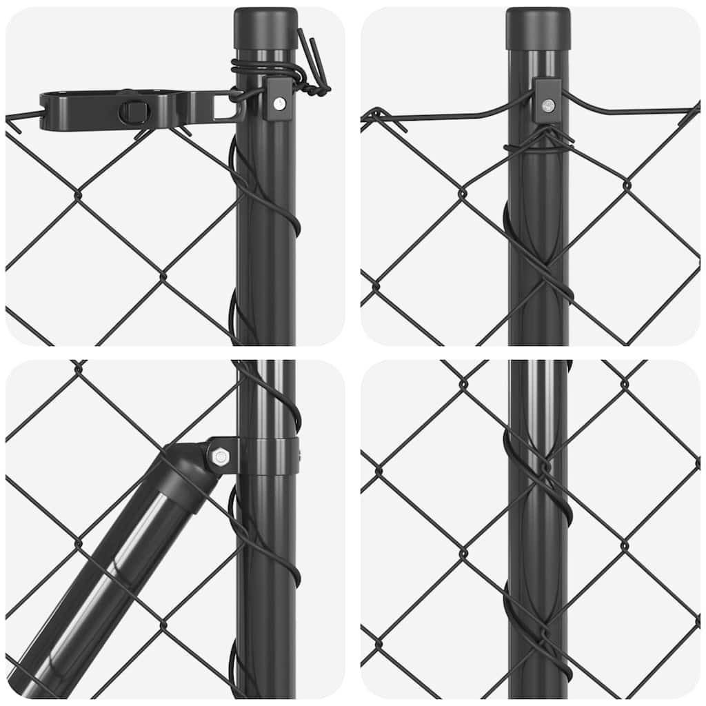 Stup za ogradu Siva 25 x 0,6 m (mreža 60 x 60 mm) Čelik i PVC