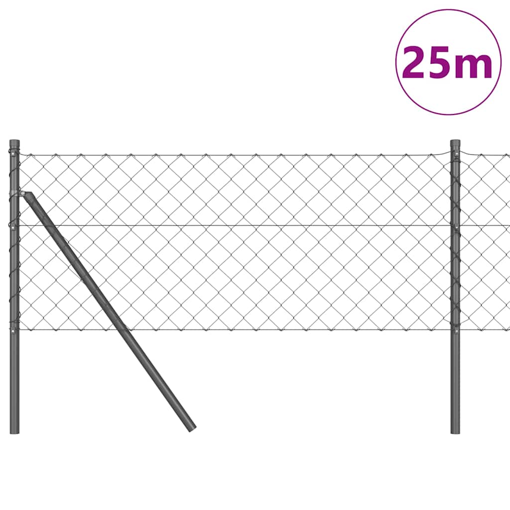 Stup za ogradu Siva 25 x 0,8 m (60 x 60 mm mreža) Čelik
